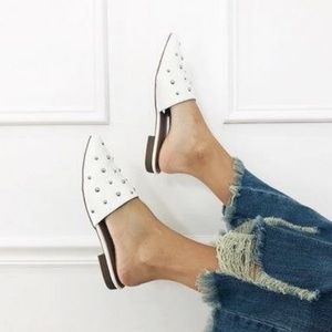 Target A NEW DAY white studded mules